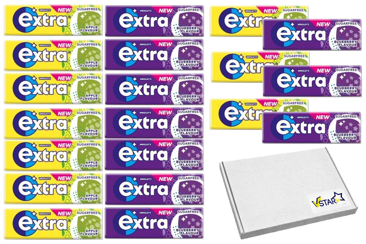 Buy Extra Apple Flavour Sugar Free Chewing Gum + Extra Blueberry