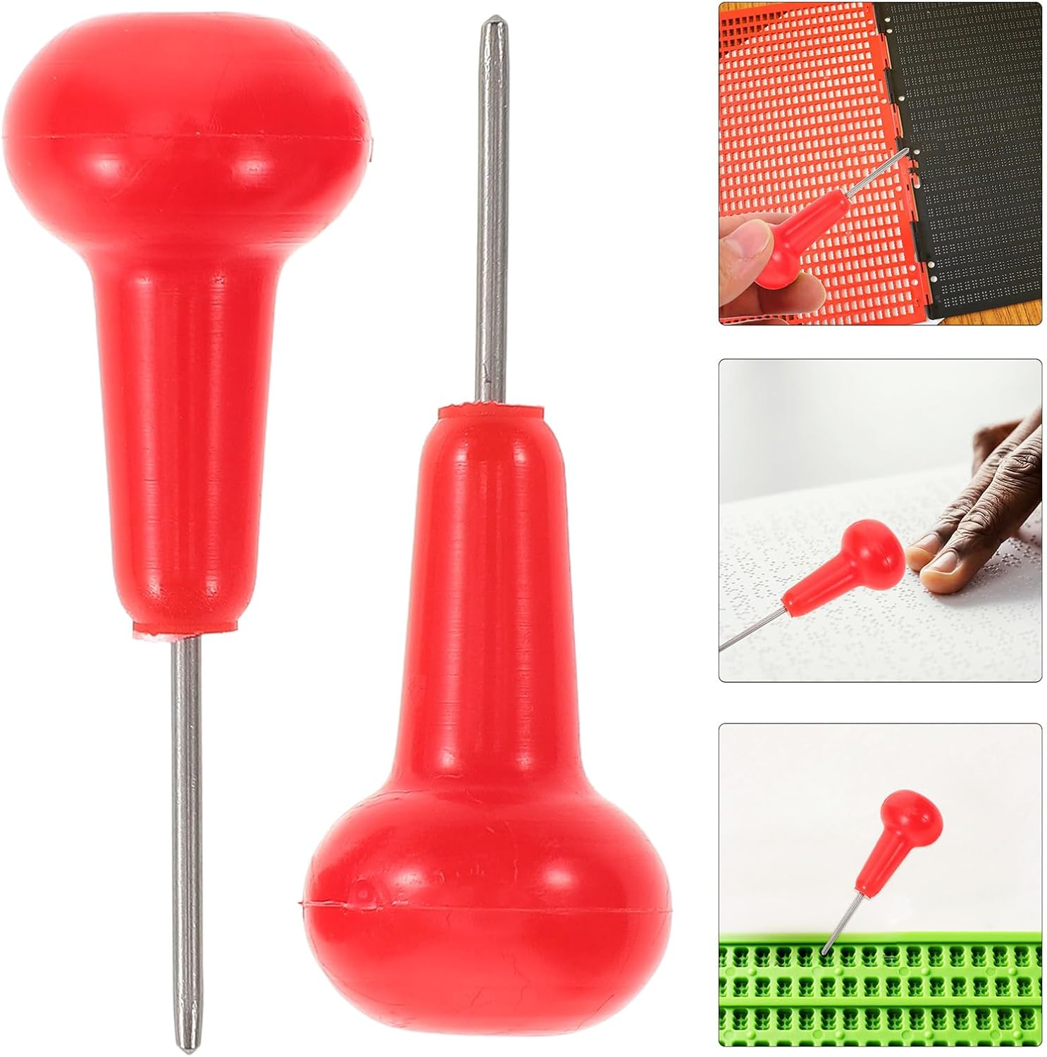 Didiseaon Braille Writing Pen 2Pcs Braille Stylus Pen Braille Writing Tool Plastic Braille Slate Braille Learning Tool Accessory for Blind Visually Impaired Blind Children