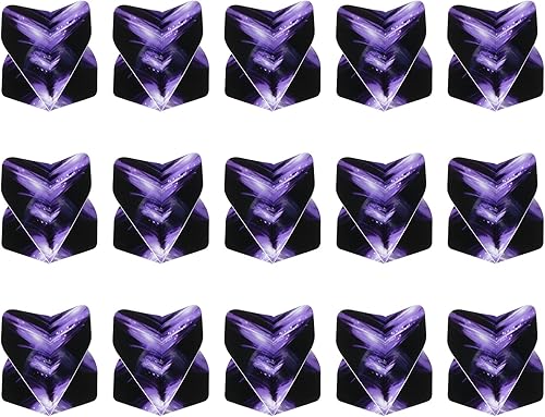 PATIKIL Vuelos de dardos estándar extra gruesos, paquete de 15 vuelos duraderos para un mejor rendimiento, patrón de tormenta, morado