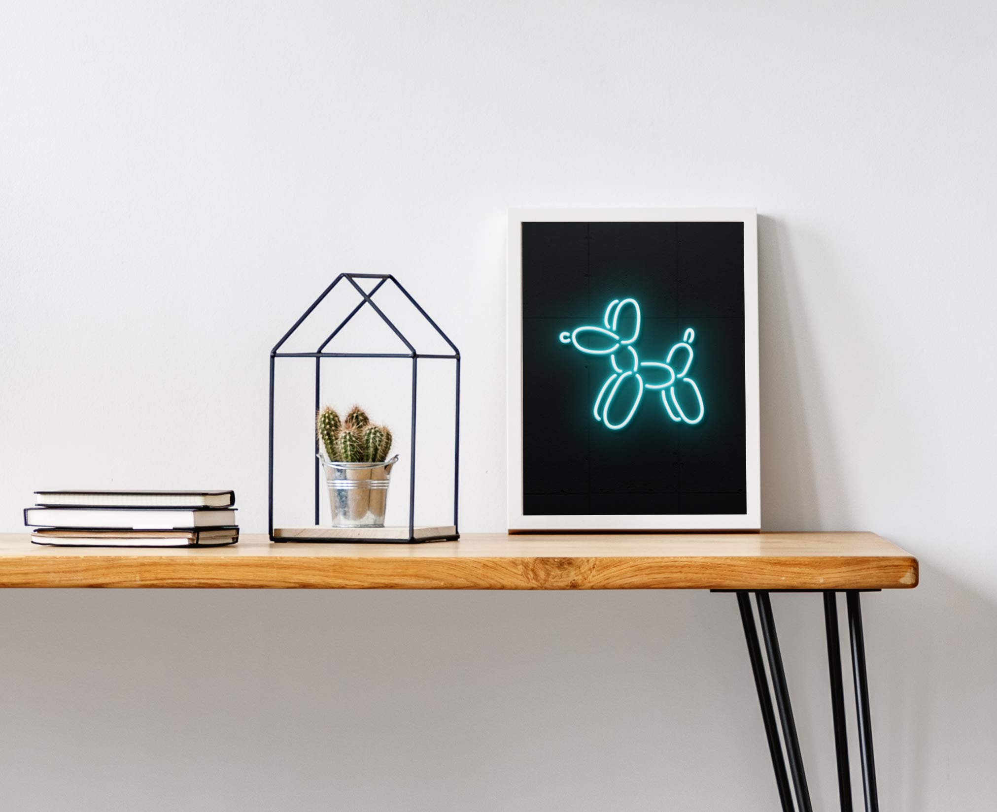 Neon Poster Neon Balloon Dog Decor By Haus and Hues Wall Pictures