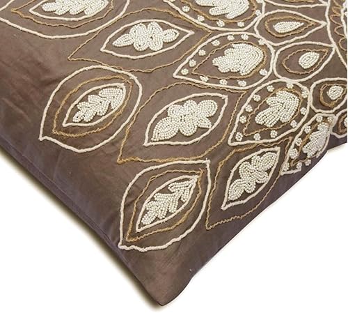 Miniatura 52 de The HomeCentric Funda de cojín, funda de cojín decorativa marrón de 20 x 20 pulgadas, fundas de almohada de piel sintética con textura y almohadas