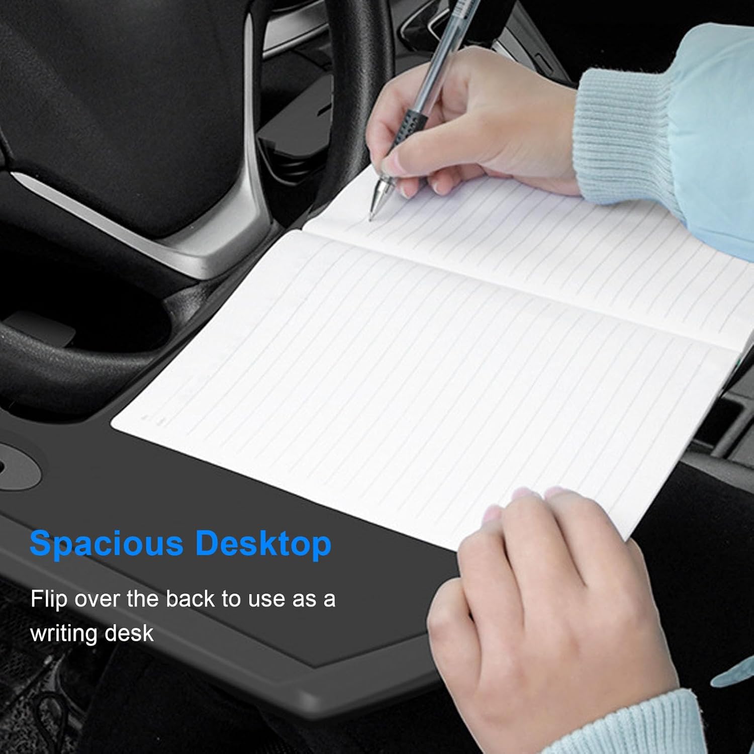 Yctze Car Steering Wheel Desk Multifunctional Stylish Table Tray for Dining Working Reading Under Any Vehicle (Black)