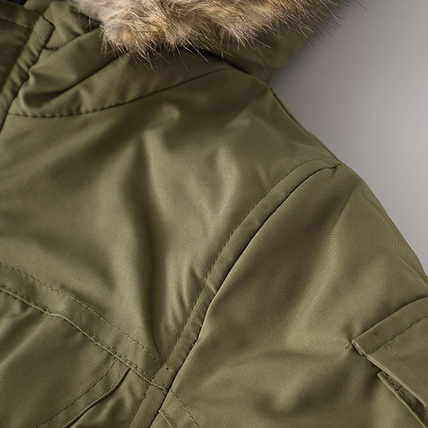 Teen Boys Fleece Lined Thick Jacket with 𝗙𝘂r Hood Zip Windproof 𝗪aterproof Parka Winter Warm Heavyweight Coat