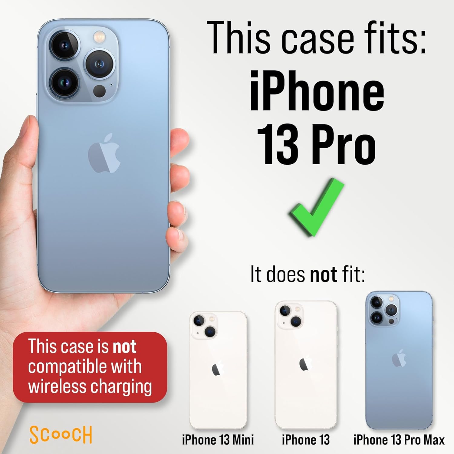 Scooch for iPhone 13 Pro Case with Card Holder, Wingmate Wallet Case with Hidden Card Slot and RFID Protection for up to 4 Cards, 10-Foot Drop Protection, Black - Image 4