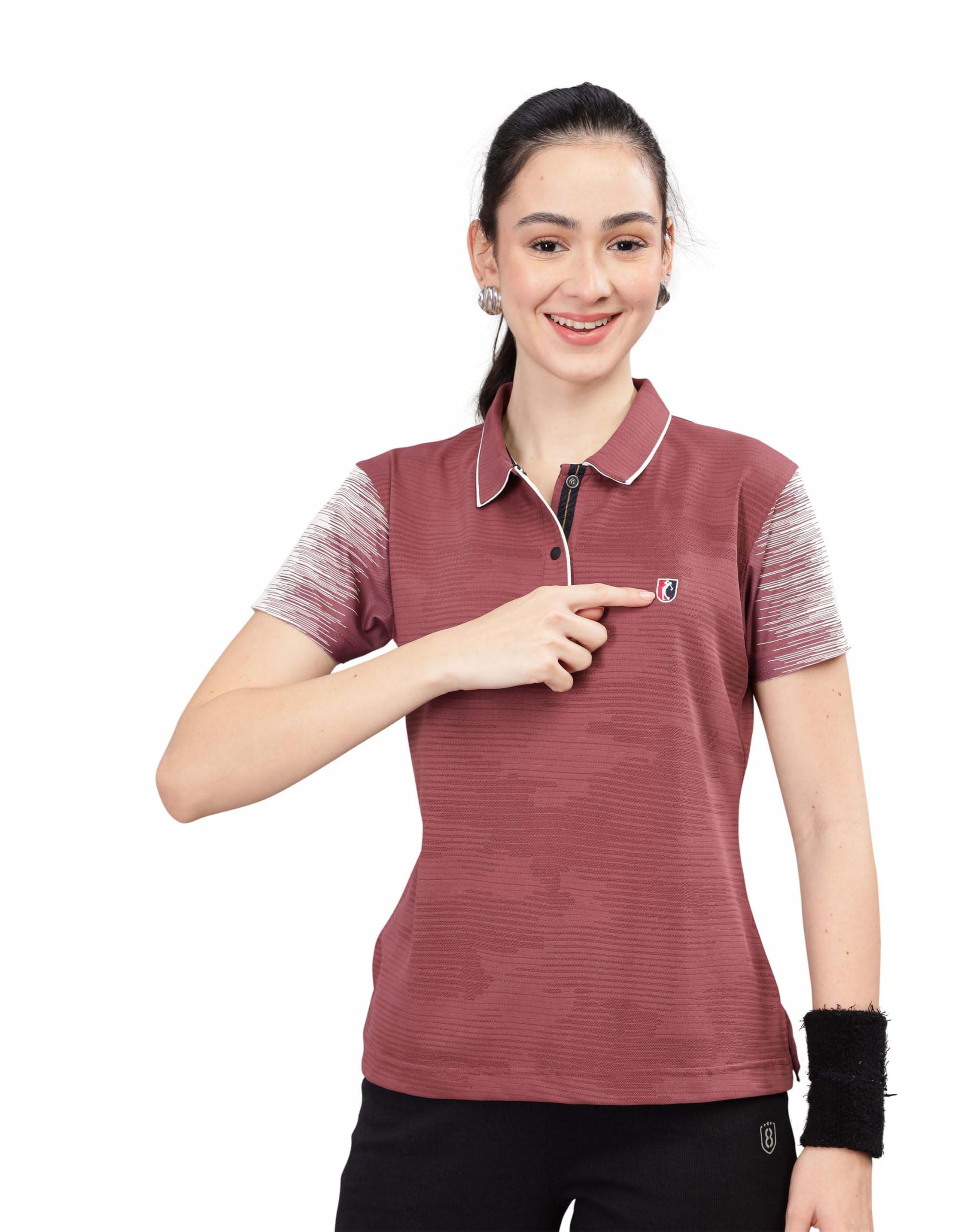 stellers Women's Half Sleeve Active Wear Polo T-Shirt| Feather Touch Feel | Regular Fit | Odour Resistant | Anti-Static | Wrinkle Free | Quick Dry | Stretchable | Lightweight | Sweat-Proof-picture-24
