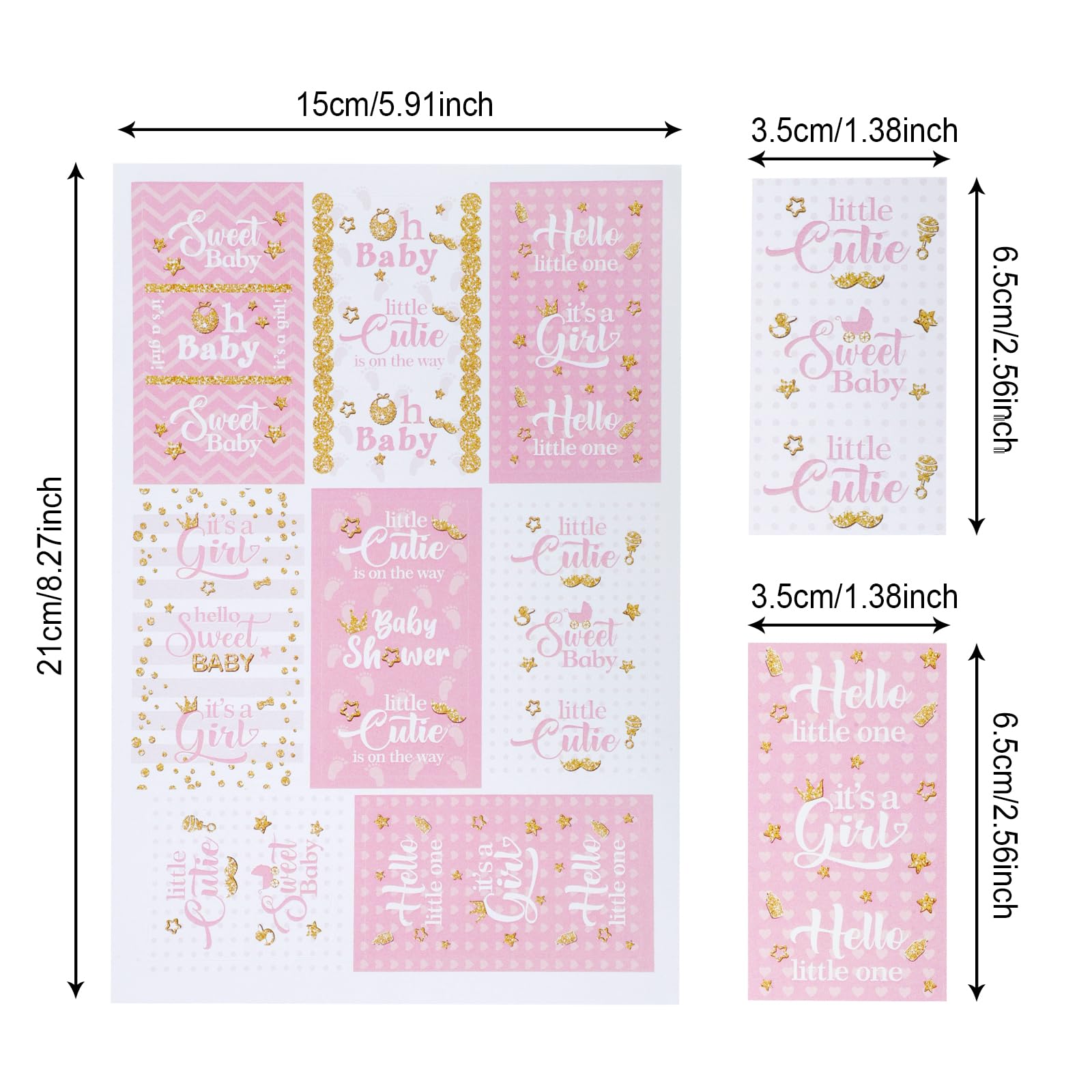 Inkdotpot Paquete De 90, Envoltorios De Caramelos Para Baby Shower, Mini  Envoltorios De Miniaturas De Barra, image size:1600x1600
