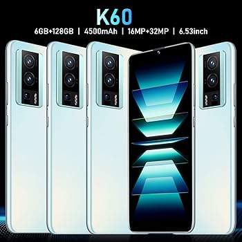 Amazon | K60 ロック解除済みスマートフォン、6.53 インチ FHD