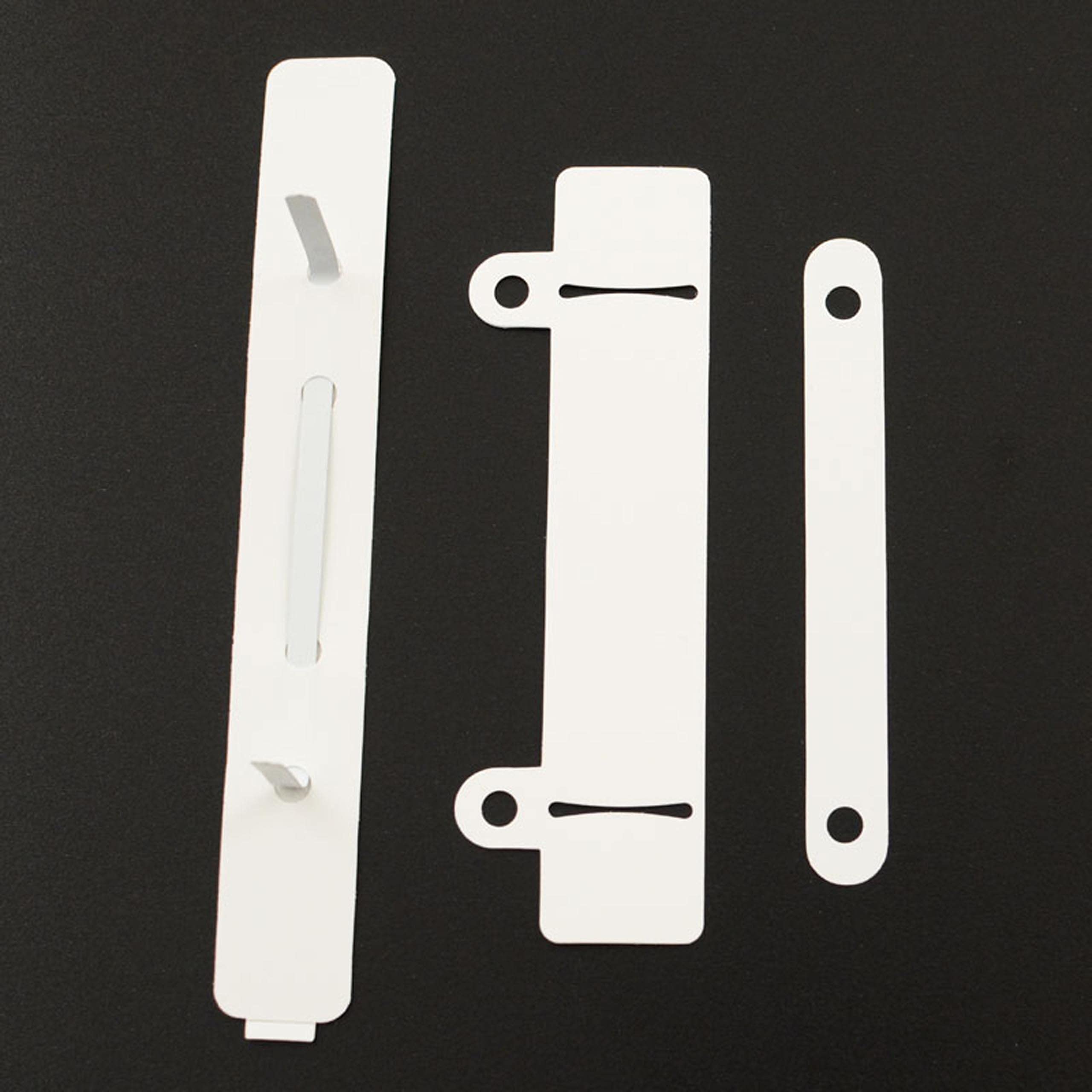 KLEBESHOP24 Abheftmechaniken selbstklebend | 4-teilig 150 x 16 mm, weiß | 20, 100 oder 250 Stück | Heftstreifen zum Kleben | Abheftstreifen für Mappen, Akten & Ordner / 1500 Stück