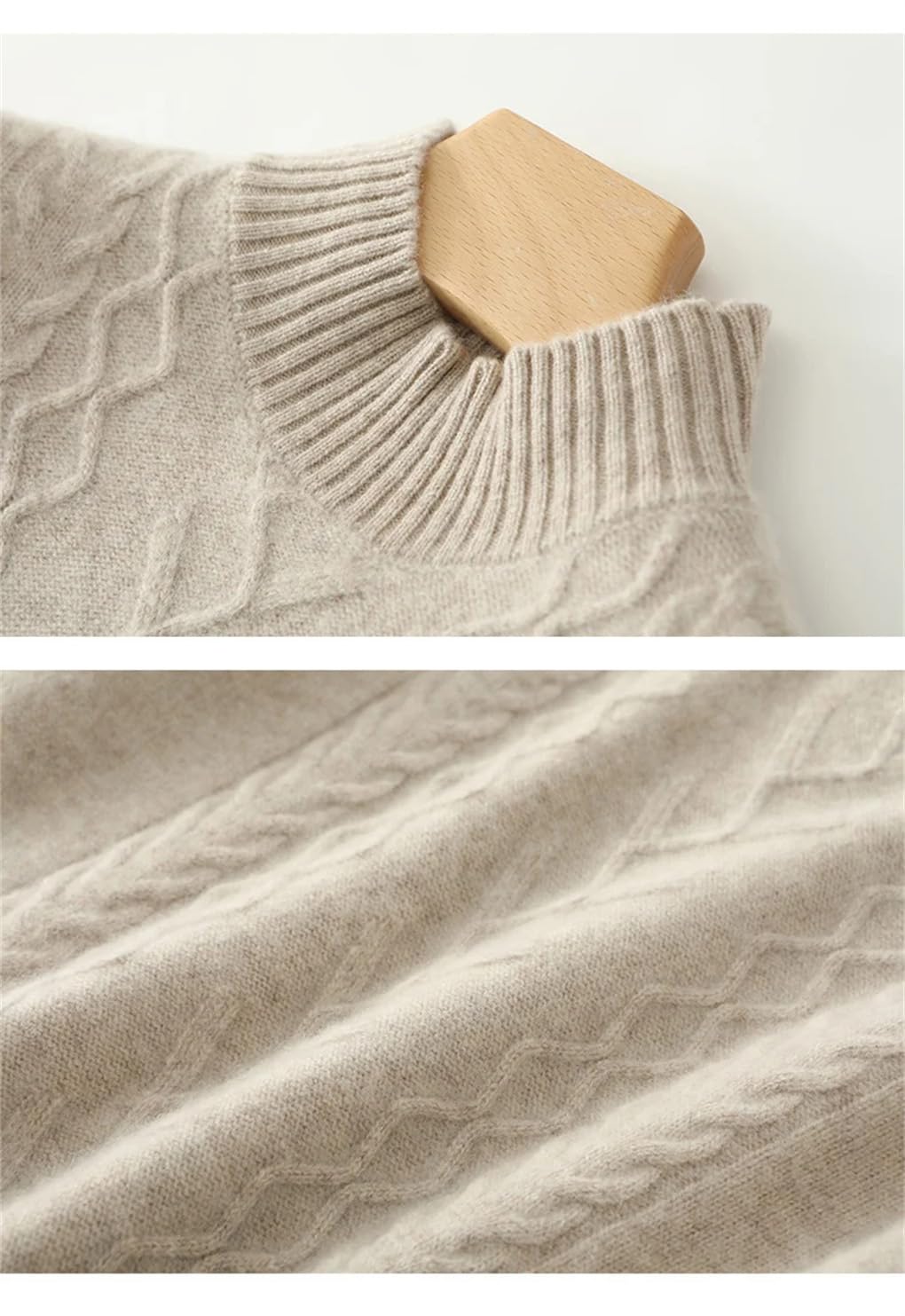 Maglione da donna in lana a collo alto a metà collo alto ispessito pullover di media lunghezza