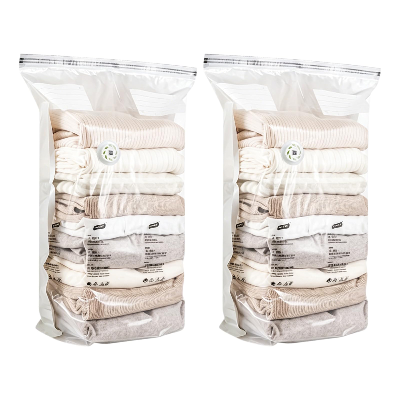 No-Pump Vacuum Storage Bags Reusable Air Tight Compression Storage Bags Without Pump for Clothes Comforters Blankets Bedding