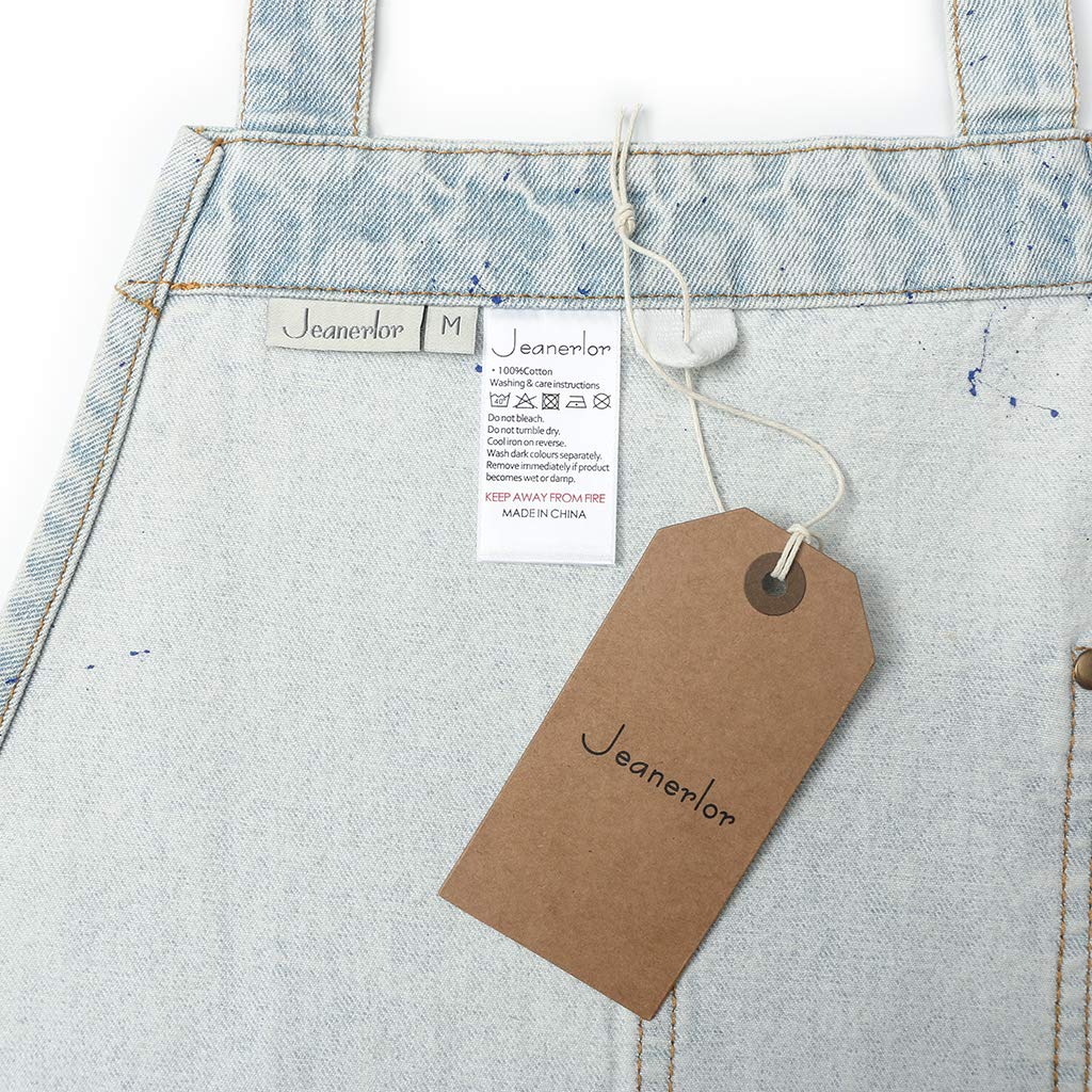 Jeanerlor - Grembiule in denim di cotone con tasche per cucina e parrucchiere, per donne e uomini, 2 taglie
