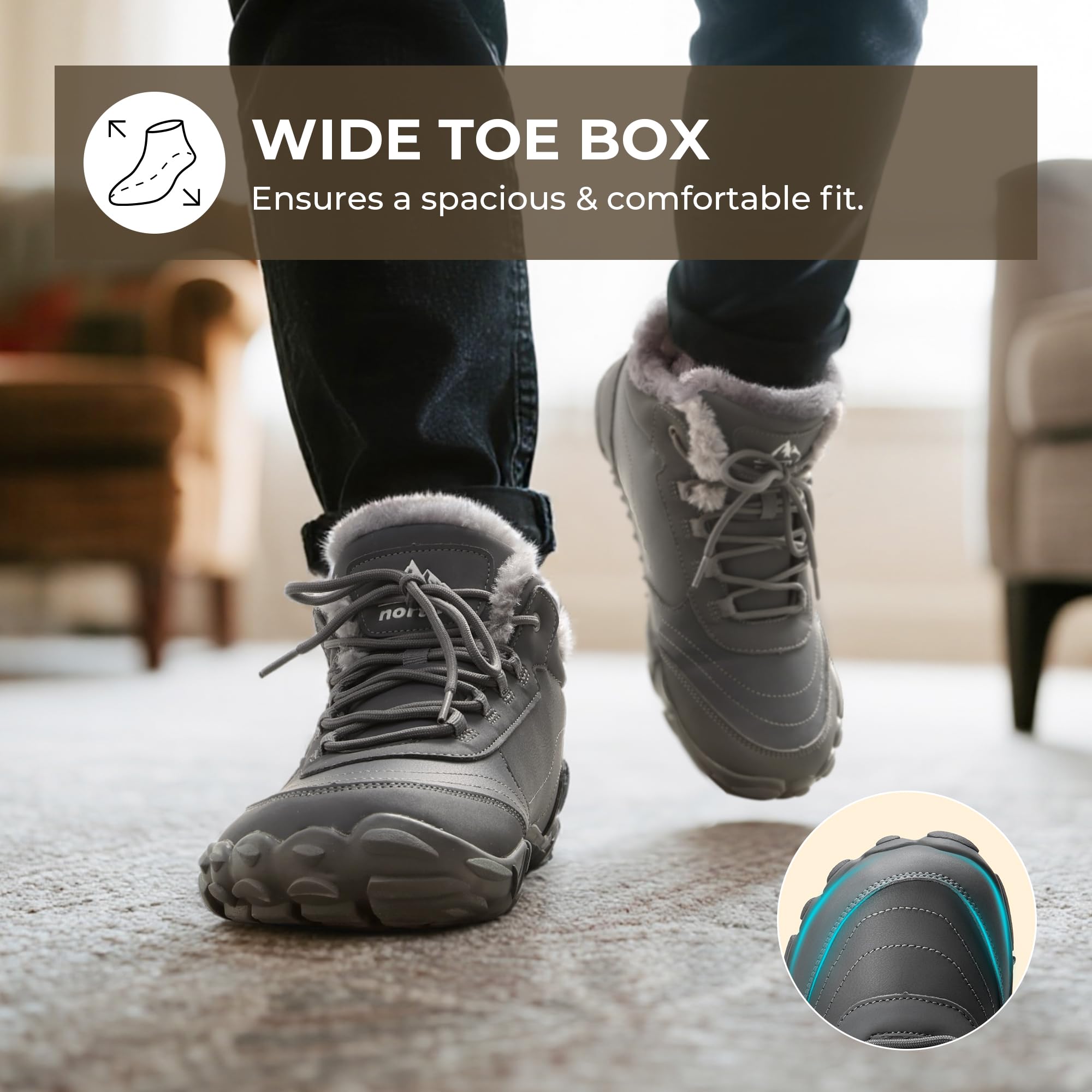 NORTIV 8 Męskie śniegowce, izolowane, wodoodporne buty outdoorowe