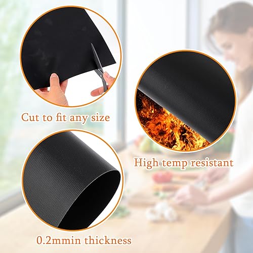 Miniatura 6 de 6 forros reutilizables para horno tostador, freidora de aire, rectangular, antiadherente, bandeja de freidora de aire, forros de horno para freidora