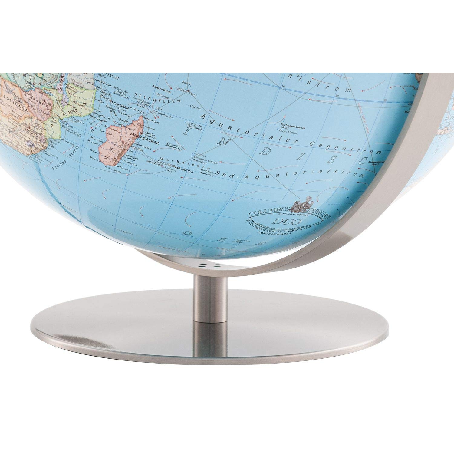 Columbus DUO Leuchtglobus, 40 cm: OID-Code, handkaschiertes Kartenbild auf einer Acrylglaskugel, Armatur aus Edelstahl matt (Professional Line by ... anspruchsvoll und von bleibendem Wert)