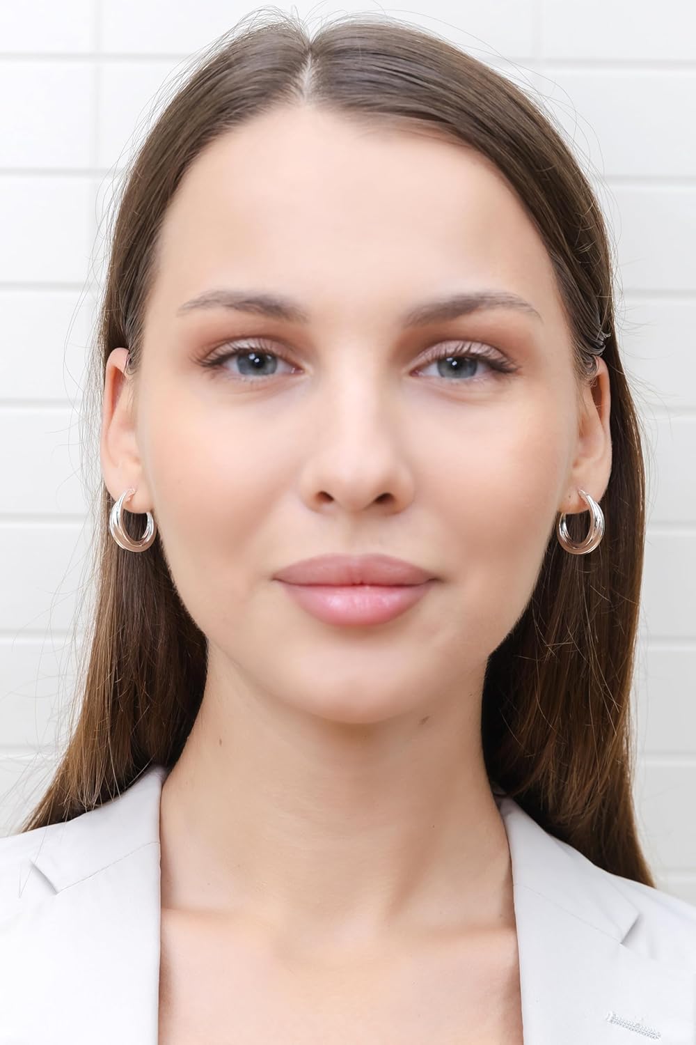 Hoops & Loops 925 Sterling Silver Square-Tube Double Twisted Click-Top Hoop Earrings for Women, Silver, Yellow & Rose Gold Flashed Sterling Silver 15mm, 20mm, 25mm