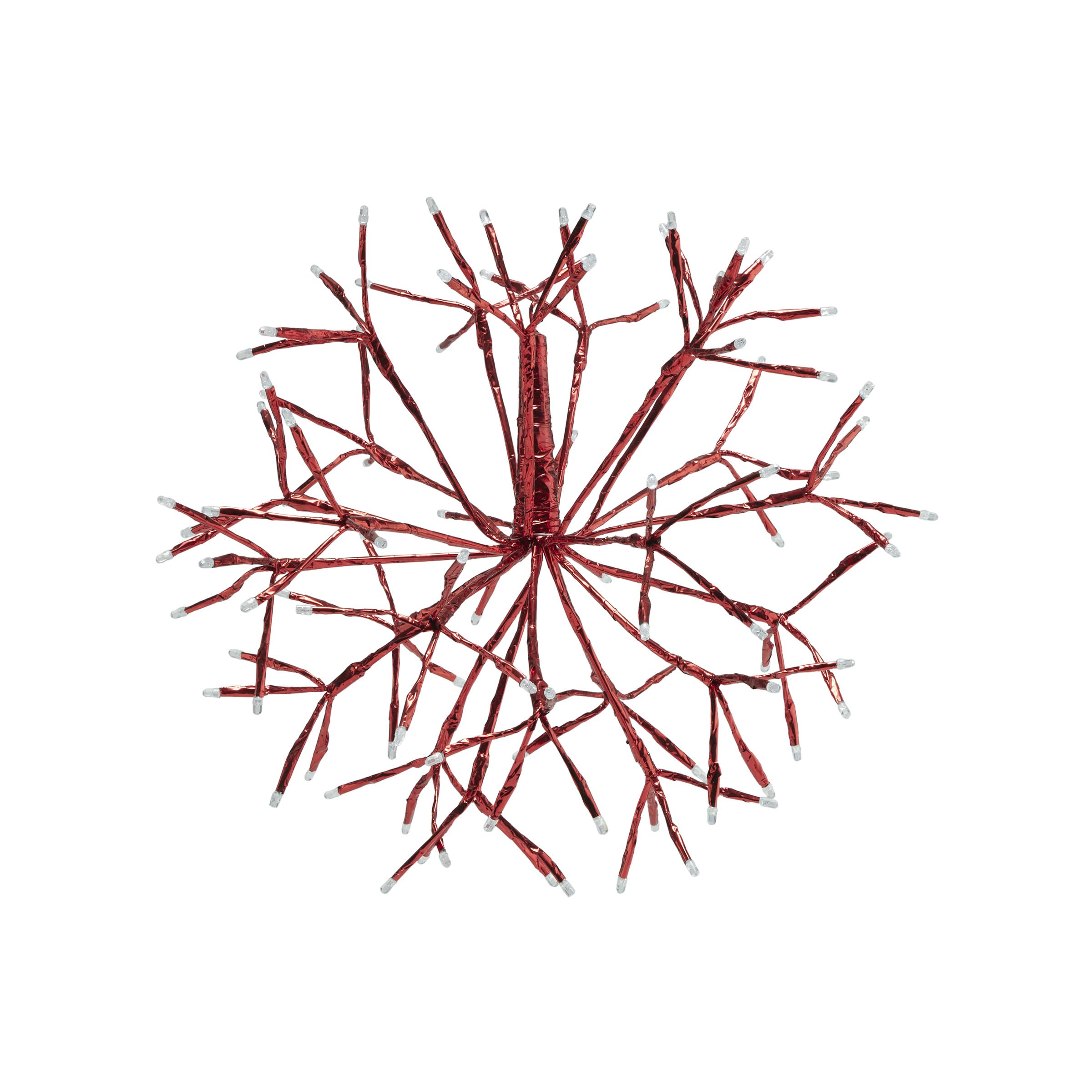 Alpine Corporation 16" Indoor Holiday 3D Snowflake Hanging Ornament with LED Lights, Red , Christmas Decoration