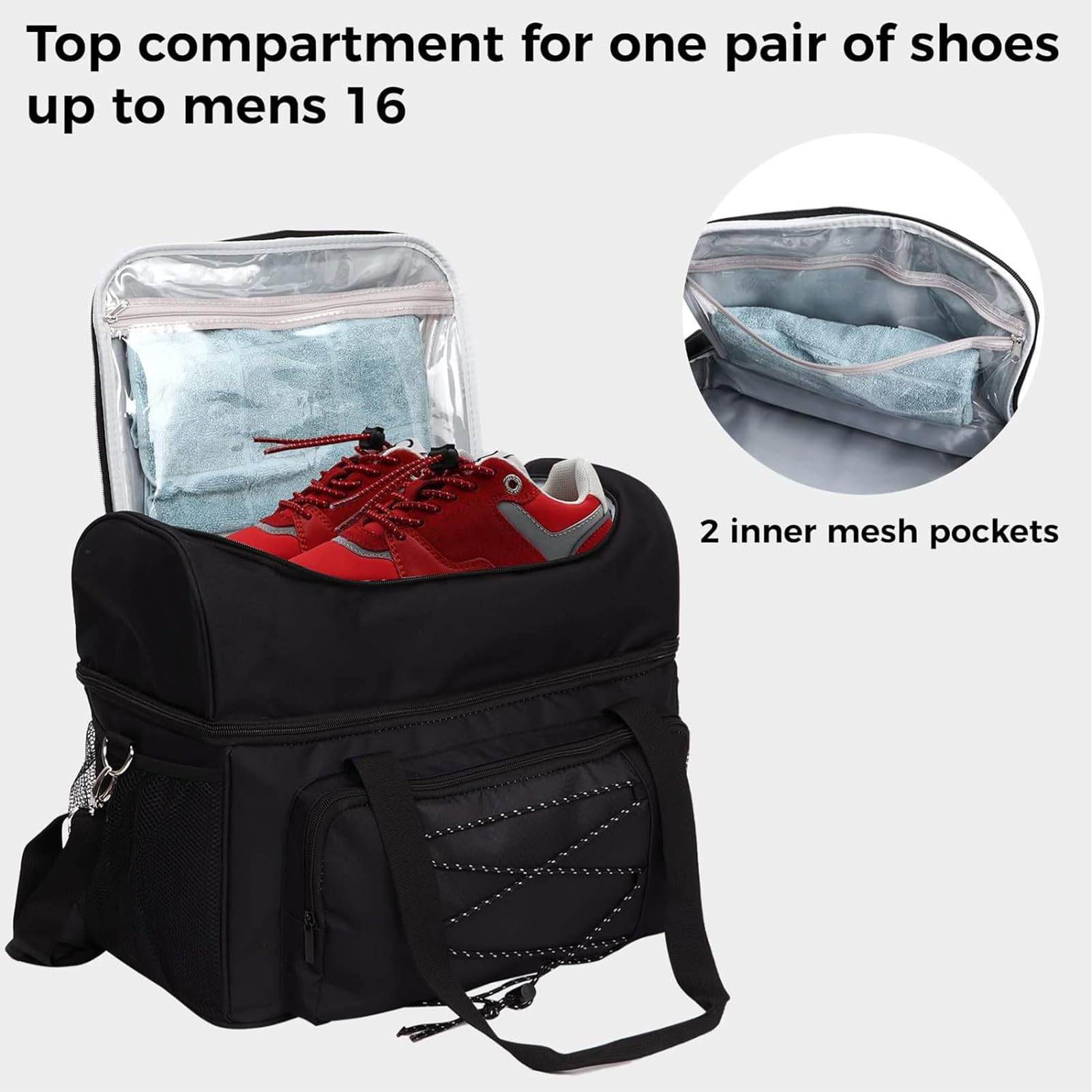 Sac de bowling – Sac de bowling avec supports de balles et séparateur rembourré – Sac de bowling double pour 2 balles avec support de balle pour homme