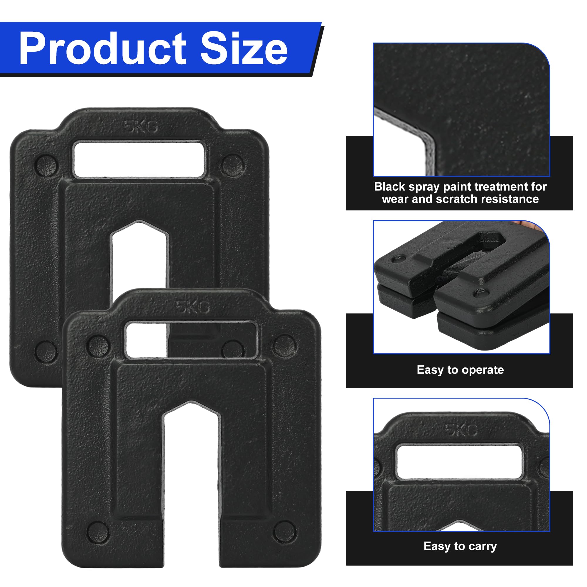 2 pesas de base de acero prensatelas de hierro para soporte de telón de fondo, placas de peso para toldos desplegables, tiendas de campaña, tuberías y soporte de telón de fondo