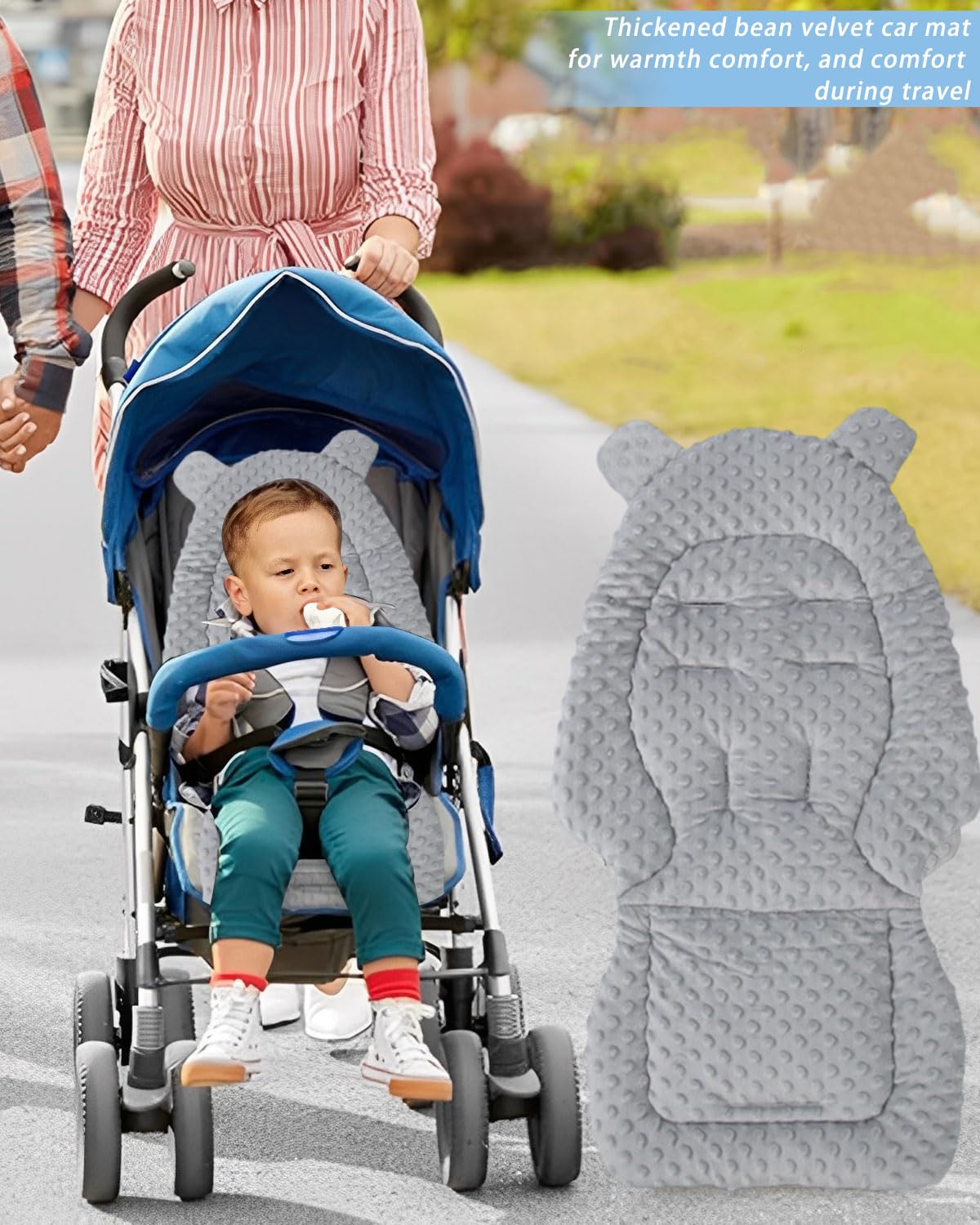 1 Pezzo Riduttore passeggino universale，Materassino Passeggino Universale In Cotone, Cuscino Passeggino Universale, Traspirante, Morbido, Accessori Per Passeggini（grigio）