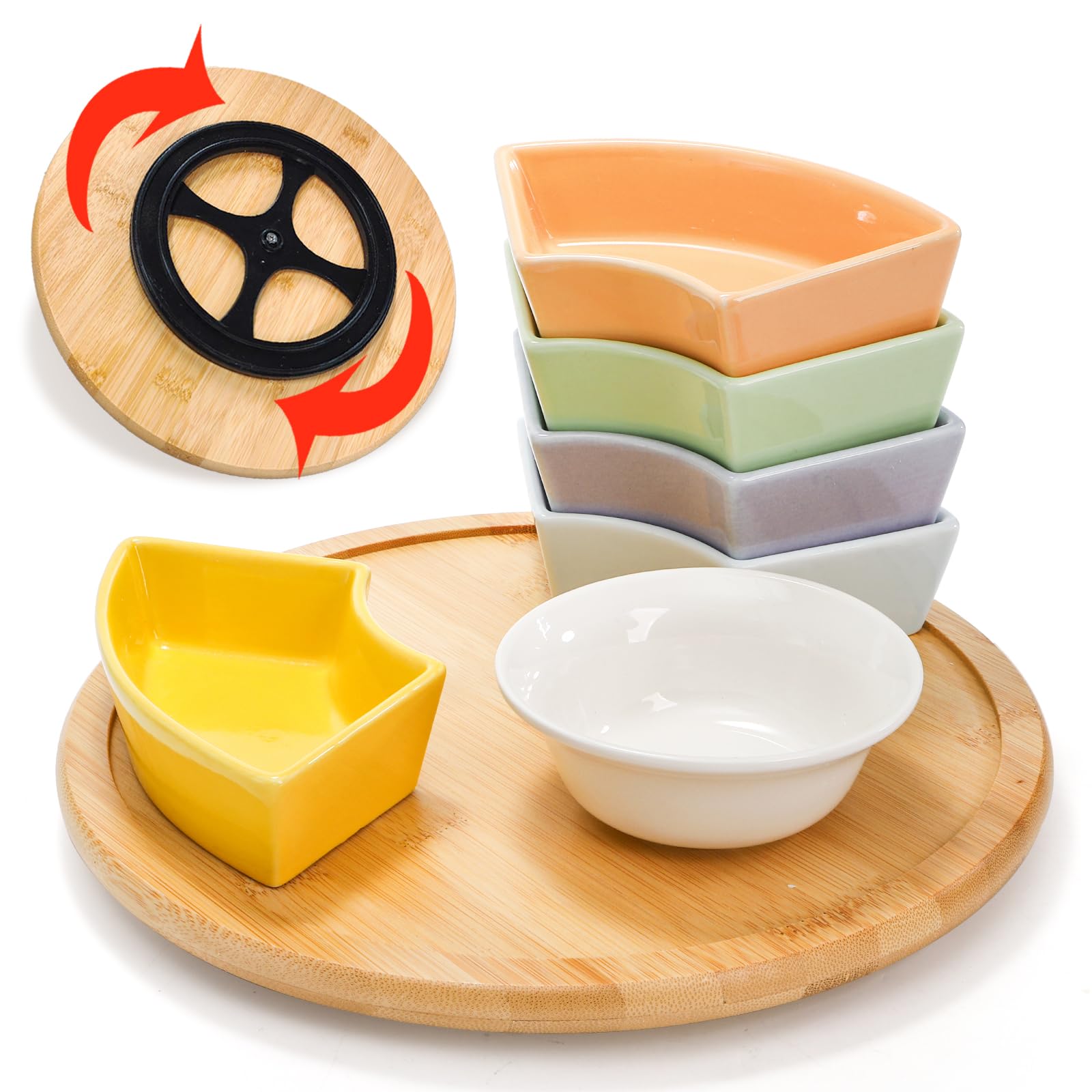 Amazon.co.jp: Eorbow Lazy Susan サービングディッシュ 11インチ 回転