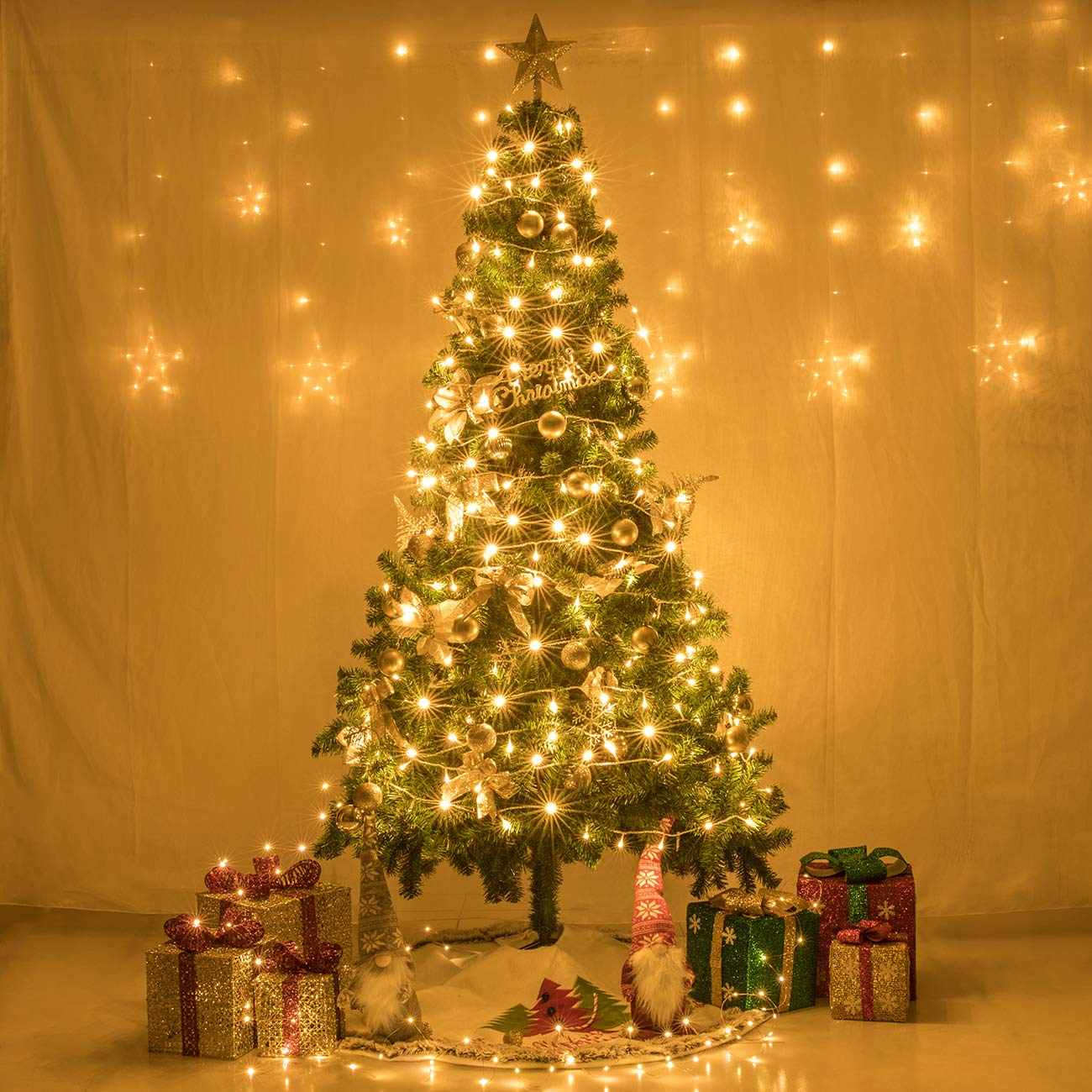 Guirnalda de 200 luces LED para interiores de 66 pies, con 8 modos extensibles, para interiores y exteriores, boda, cumpleaños, árbol de Navidad, decoración de jardín (blanco cálido) 2
