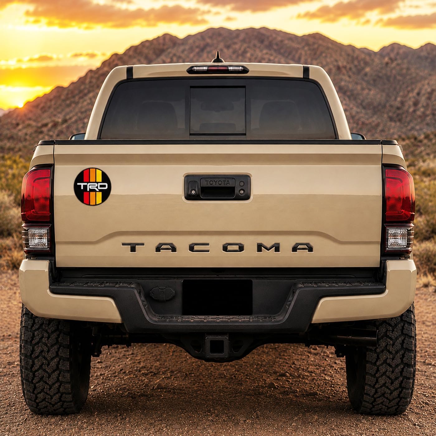 GRITKULTURE Removable Retro TRD Decal Graphic Sticker 2 Pack 5 inch Tricolor Vinyl for Universal Year Tacoma and Tundra, 4runner Offroad Trucks and SUV with Squeegee and Easy Installation #3