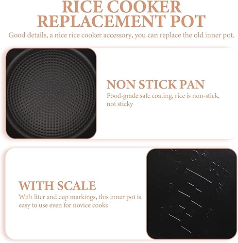 Miniatura 9 de DOITOOL Olla interior de repuesto para olla de cocina, olla interior antiadherente interior de metal, olla a presión, olla interior para olla a