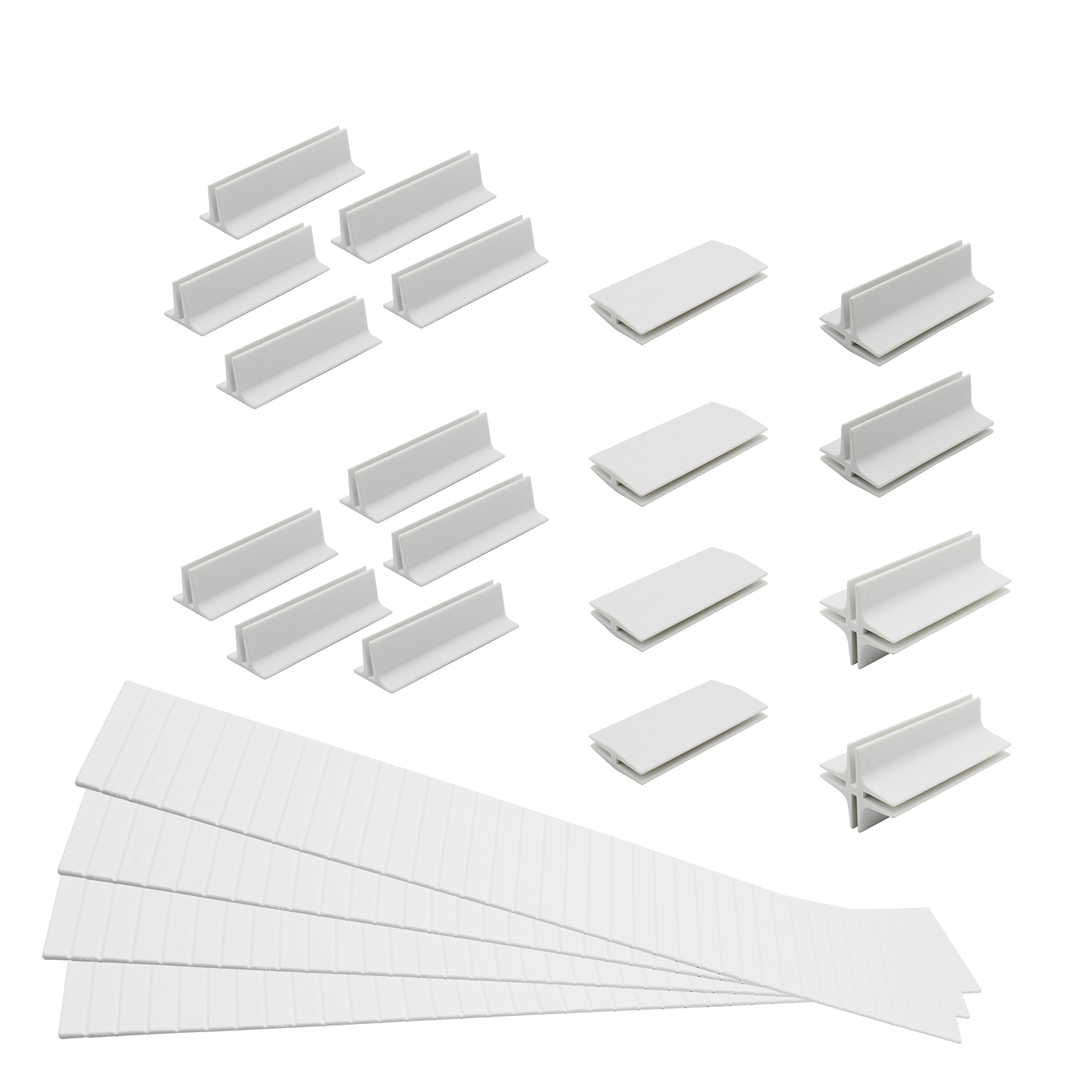 Adjustable Expendable Drawer Dividers DIY Pack of 4, Plastic Drawer Organizers for Bedroom Bathroom Closet Office Kitchen White