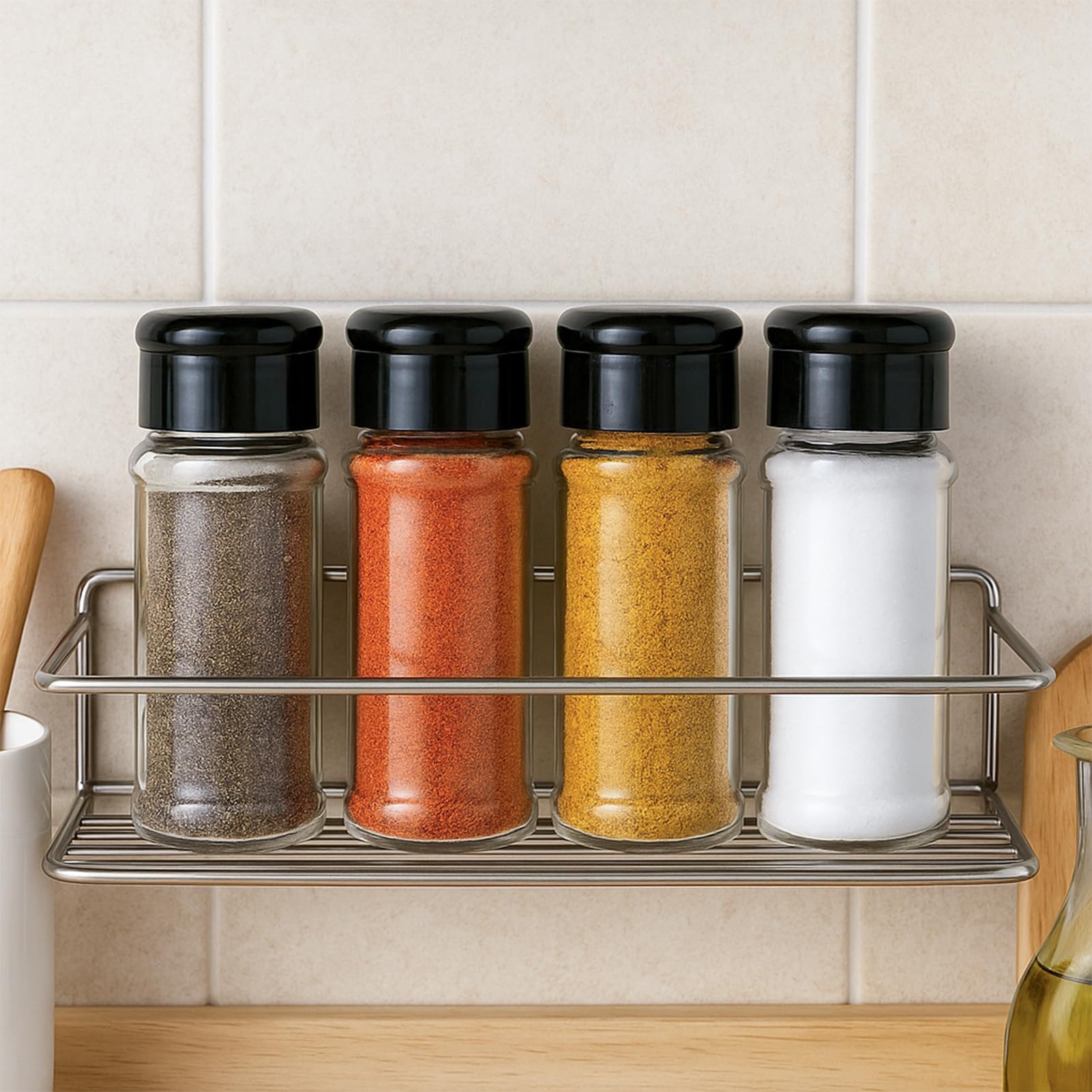 Lot de 8 Pot à Épices -Bocaux à Épices a Epices Cuisine Rangement-Plastique - Avec étiquette(100ML)