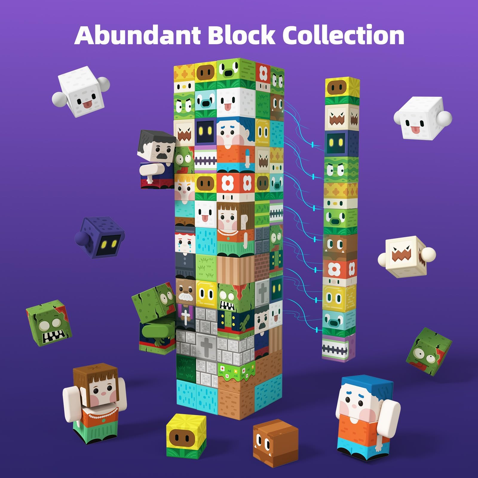 GobiDex Blocchi di Costruzioni Magnetiche per Bambini 100 Pzi, Blocks di Zomblock, Giocattoli Educativi per bambini, Regalo per Bambini e Bambine dai 3-10 Anni