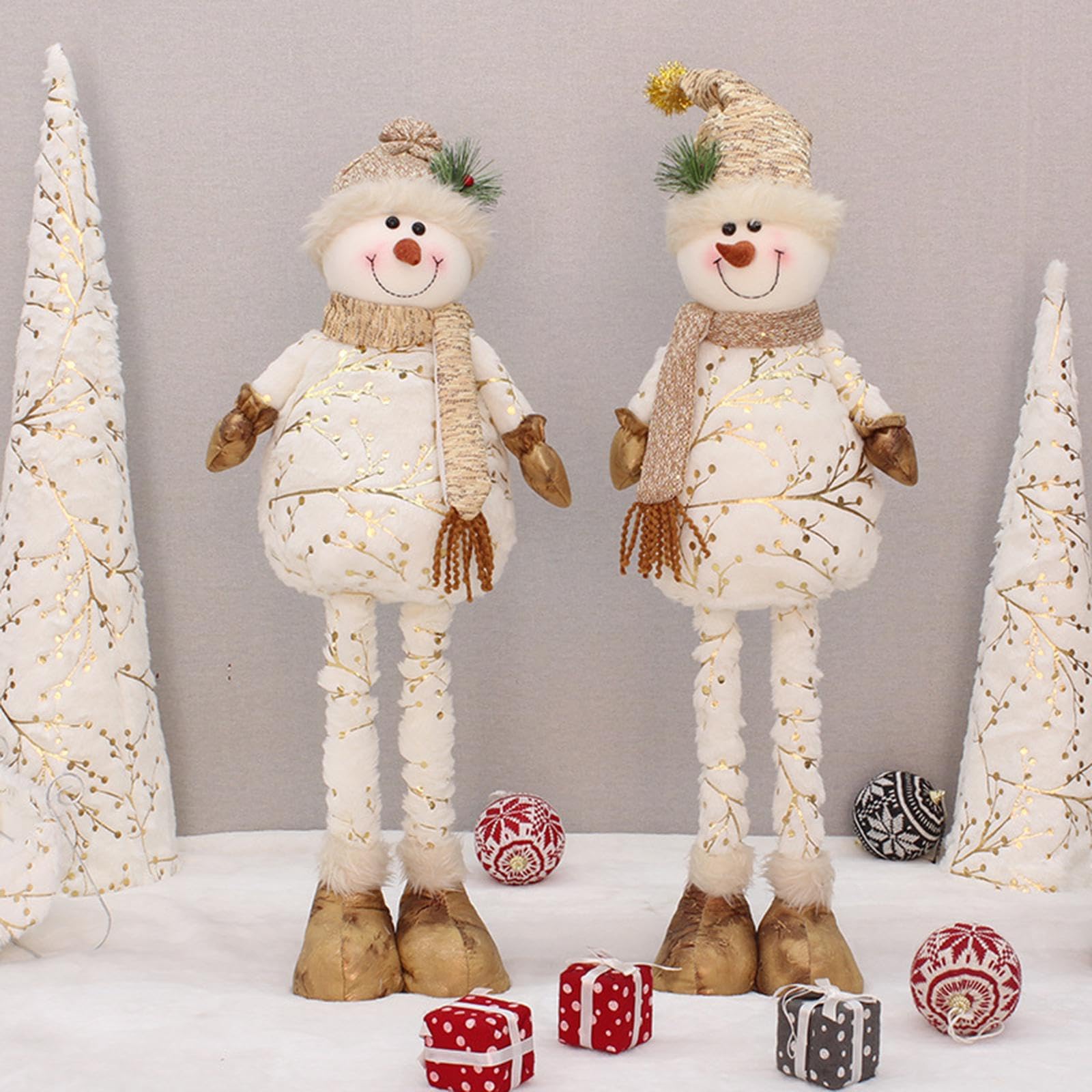Figurine de Bonhomme de Neige Noël Extensible pour cheminée Bureau, Figurine Noël Extensible, Bonhomme Neige, décoration d'intérieur