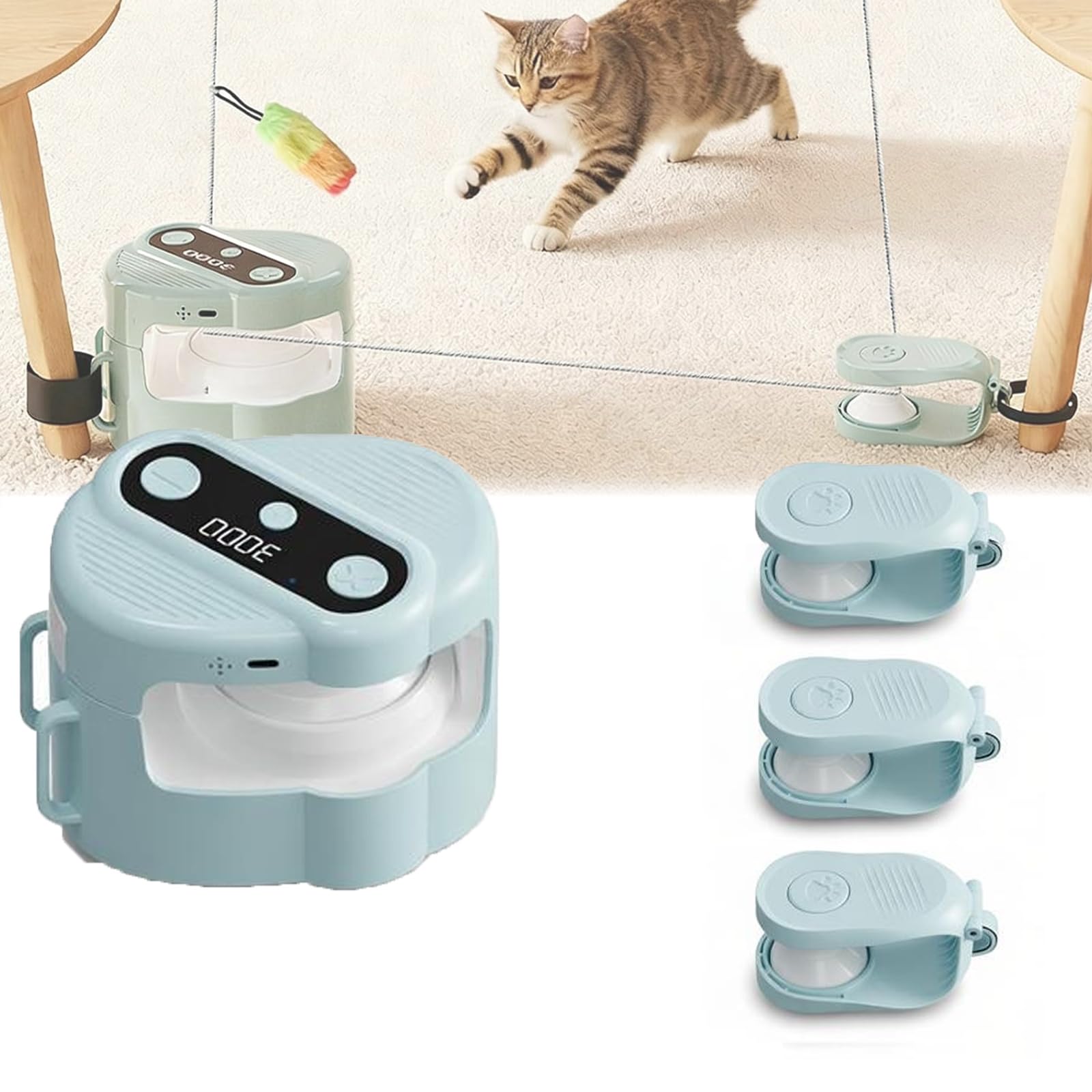 Juguete Interactivo de persecución para Gatos, Juguete eléctrico Interactivo para Gatos con Control Remoto, 2 Modos de fijación y 4 velocidades, para Que Gatitos y Cachorros aburridos jueguen