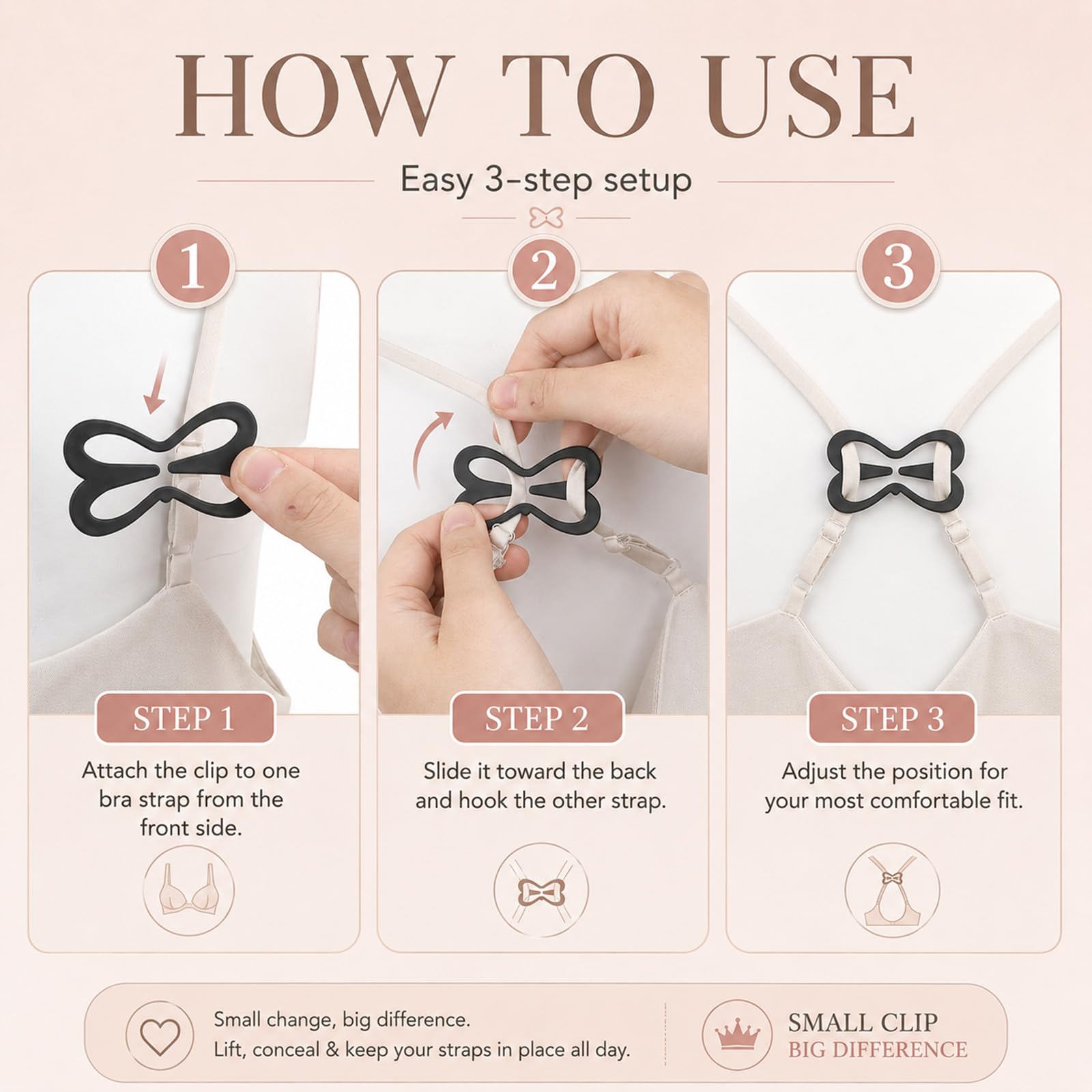 12 Stück Unsichtbare BH-Träger Clips, BH Träger Halter Schmetterling Stil BHS Clip BHS Clip, Bra Strap Holders für Fitnesssport Verhindern Schultergurte Rutschenfür Damen