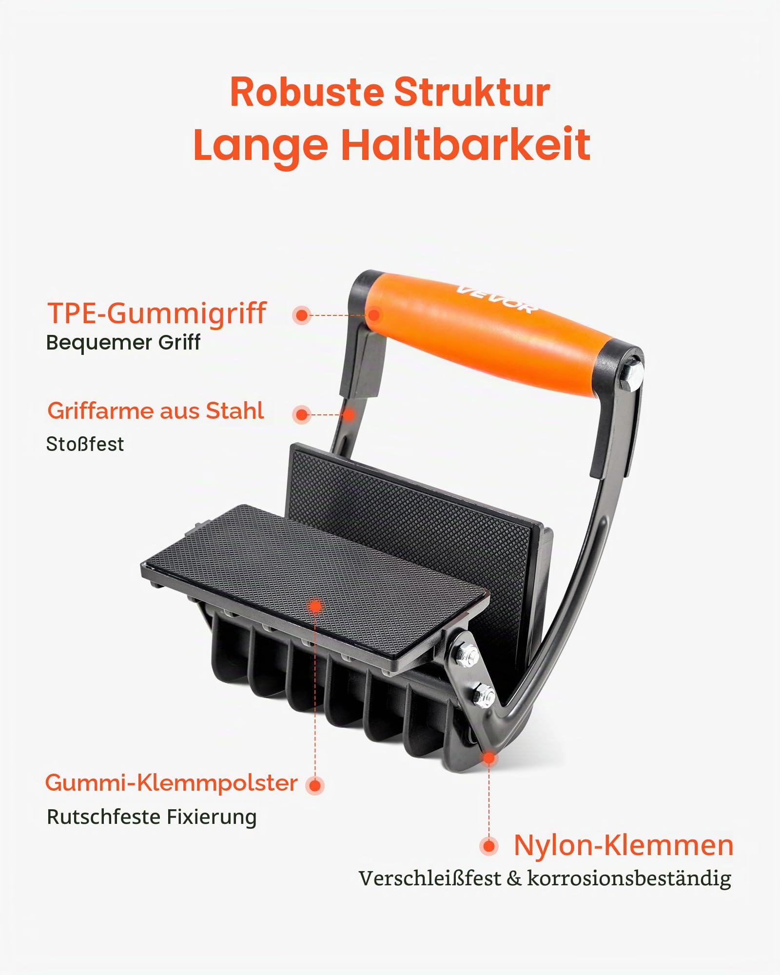 VEVOR Sperrholzträger, 90,7 kg Einzelklemmenkapazität, 2er-Pack Trockenbau-Tragewerkzeug für 0-25,4 mm dicke Platten, Plattenträger mit Griffen für Kunststoffplatten, Sperrholz, Trockenbau
