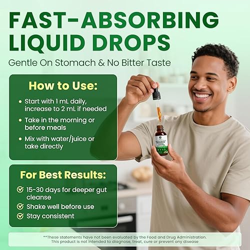 Miniatura 7 de Lukaree Tintura de Ajenjo Nogal Negro Clavo Limpieza Desintoxicante Intestinal Natural para Humanos Apoya la Salud Digestiva con L-Glutamina