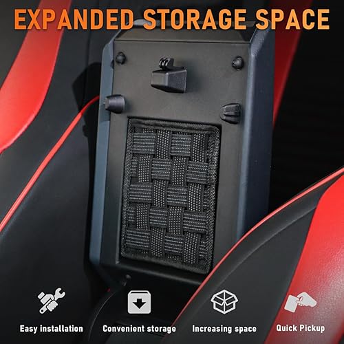 Miniatura 3 de Organizador de consola central de rejilla elástica compatible con accesorios Ford Bronco para 2021 2022 2023, todos los bordes, almacenamiento