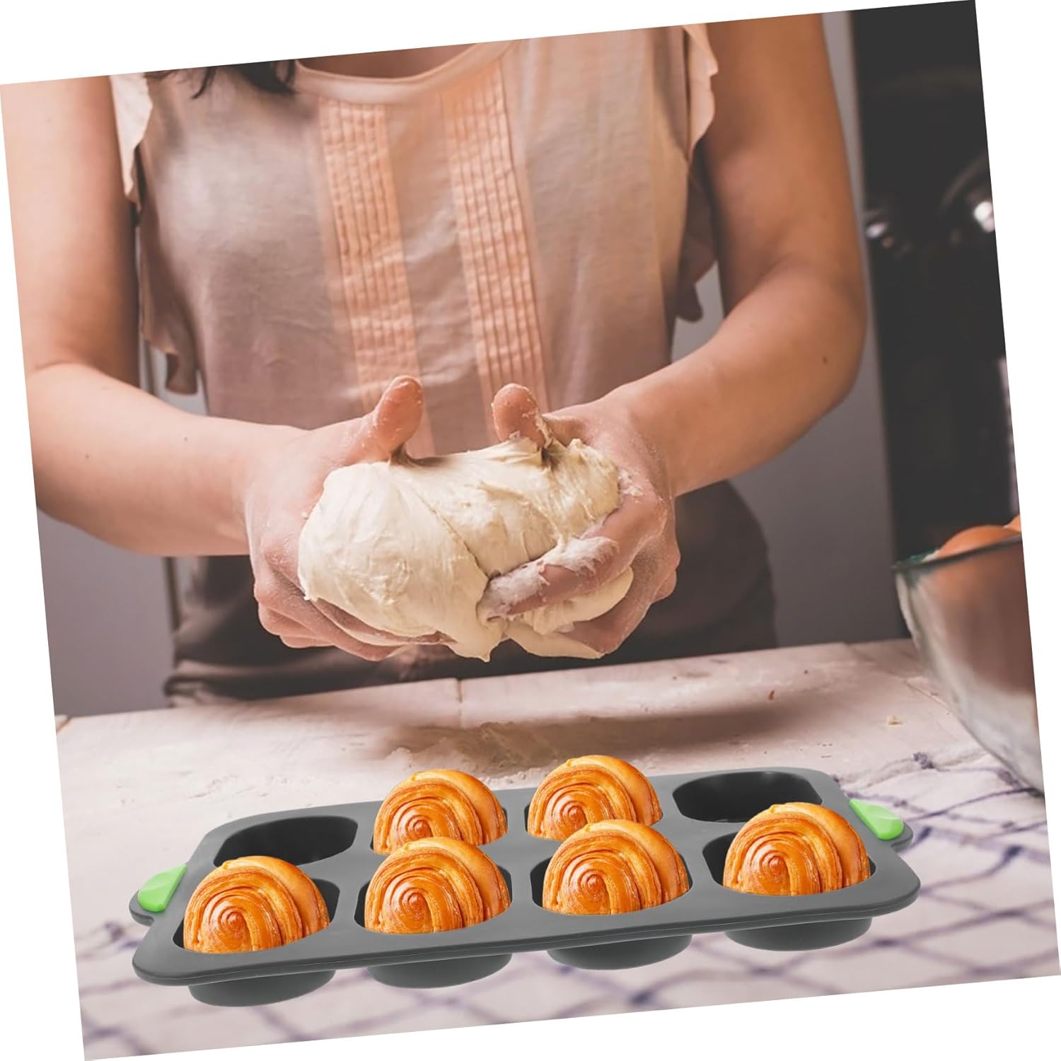 Zerodeko 8-grid Bread Baking Silicone French Bread Pans Non-stick Easy to Clean