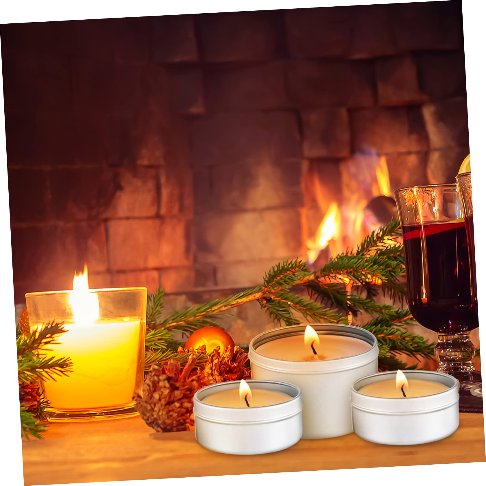 Garneck Contenitori Vuoti per Candele in Alluminio Lattine per Candele Colonna Tealight Stoppini in Cotone Fai da Te