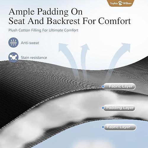 Miniatura 10 de Sophia & William Juego de 2 sillas reclinables extragrandes de gravedad cero, reclinables, plegables y ajustables, con reposabrazos anchos y soporte