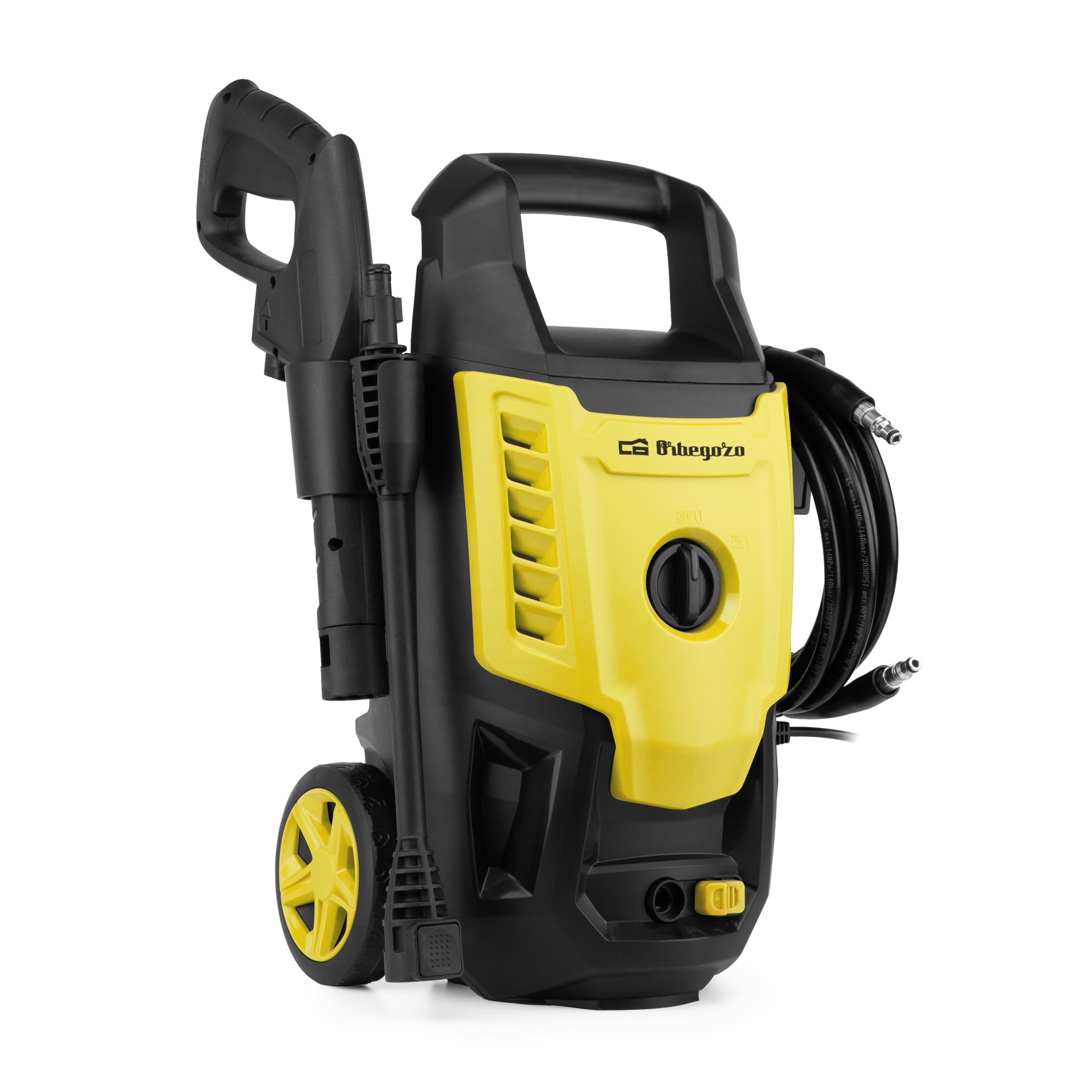 Orbegozo HDL 1400 Hidrolimpiadora - Potencia: 1400 W. Presión máxima: 105 Bares. Caudal máximo: 330 L/h. Ruedas y asa para fácil Transporte.