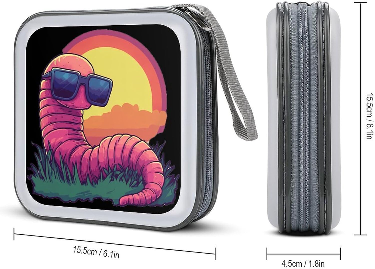 Vintage Lazy Earthworm Protective CD Case Storage Rack 40 Capacity DVD Holder Organizer Car Travel