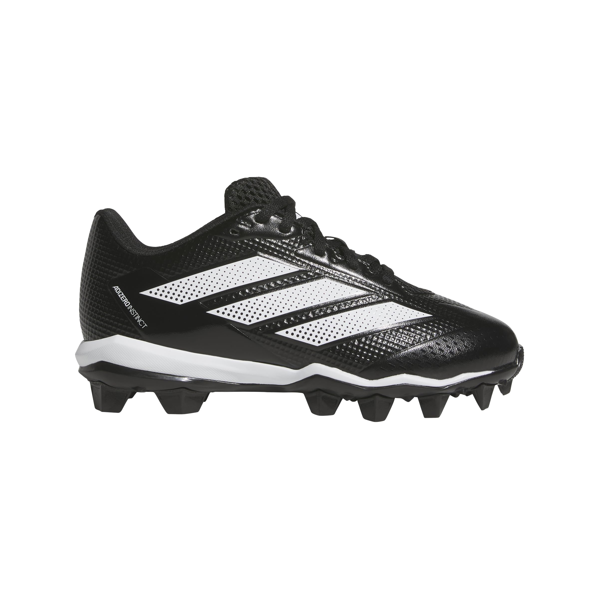 adidas Adizero Instinct 2.0 Molded Softball Sneaker, Black/White/White, 4.5 US Unisex Big Kid