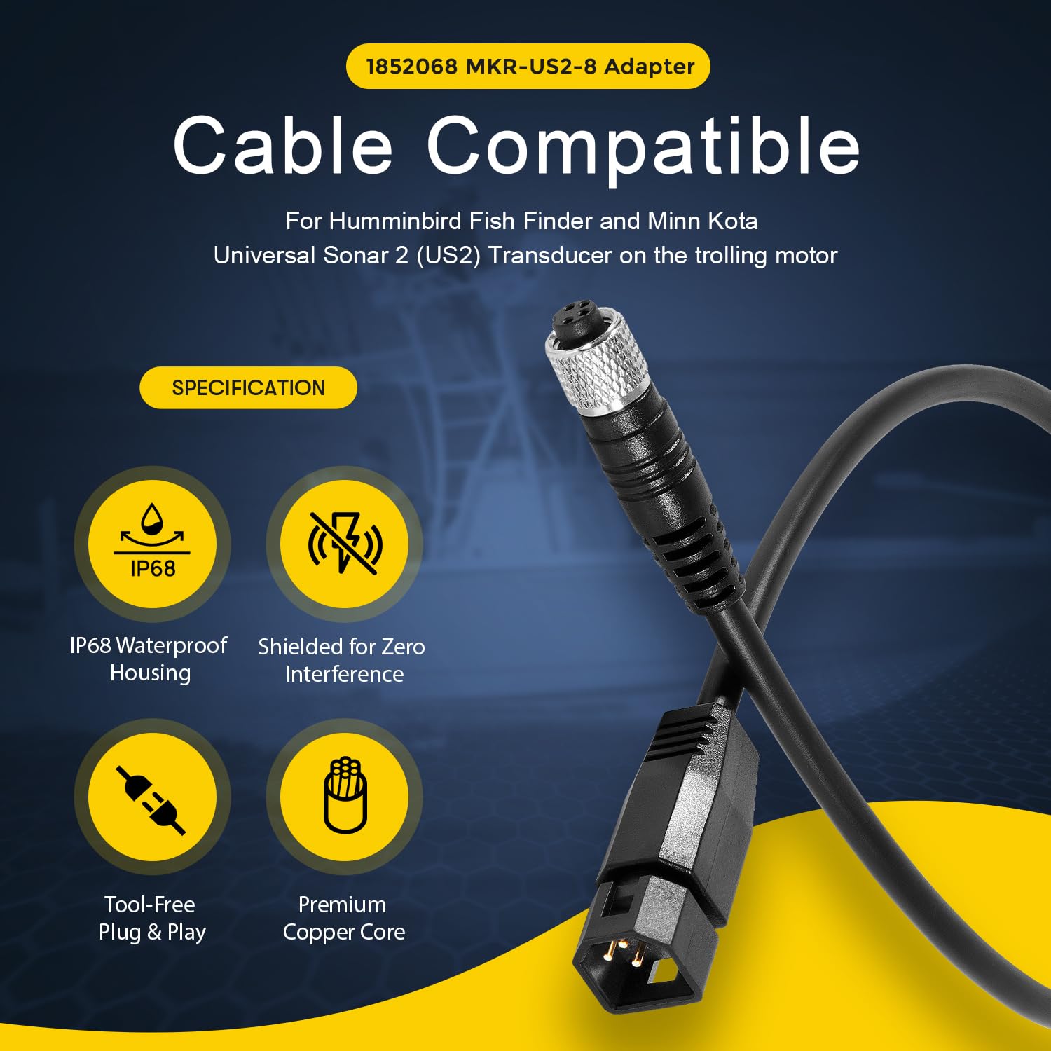 Amazon.com: 1852068 MKR-US2-8 7-Pin Transducer Adapter Cable