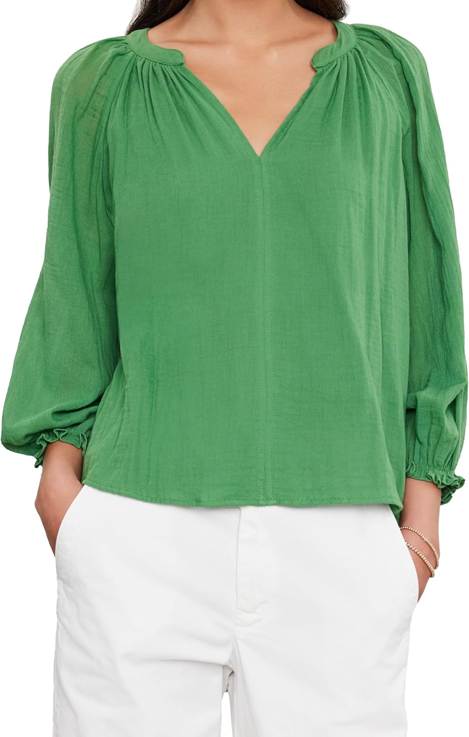 Velvet by Graham & Spencer Womens Denice Cotton Gauze Top