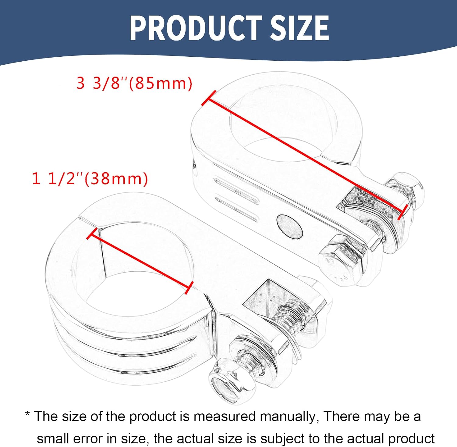 1.5" Highway Peg Mounts 38mm Engine Guard Footrest Brackets 1 1/2" Crash Bar Foot Pegs Clamps Fit For Harley Honda Yamaha Suzuki Kawasaki Victory