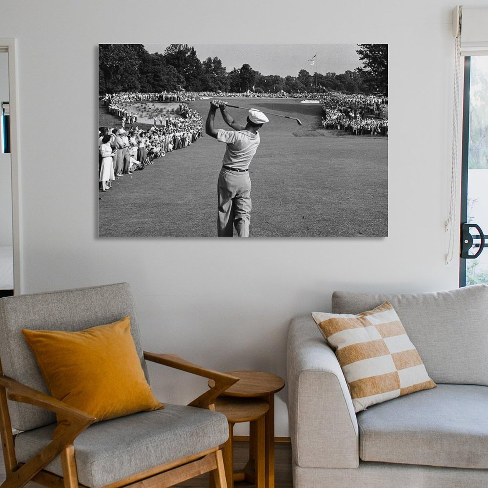 ビルウォー　ゴルフ　風景画 Amazon.com: NJYXART Vintage Golf Wall Art - Black and White Retro