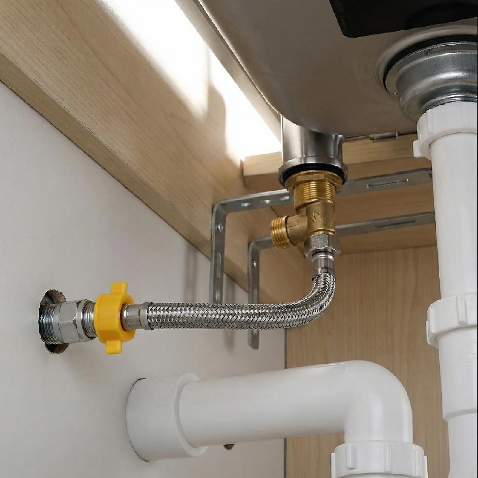 Tubo flessibile 1/2", 2 pezzi 20 cm, tubo corazzato in acciaio inox, prolunga per rubinetto, tubo flessibile di collegamento in acciaio inox per rubinetto valvola angolare