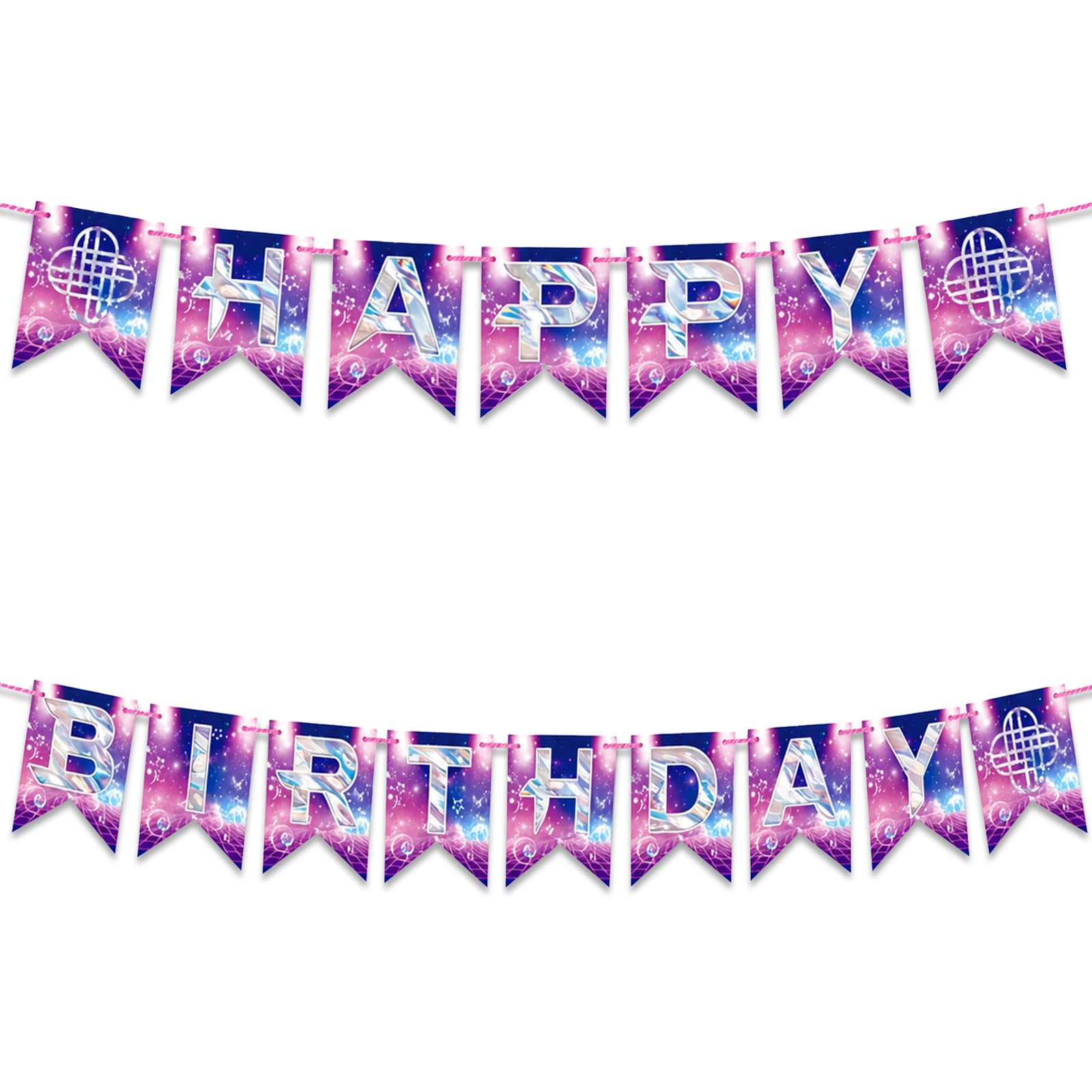 2PCS K-pop Birthday Decorations Banner Set for Boys Girls Easy to Hang As Party Background Decoration, Event Entrance Touch, And Photo Backdrop. Great for Birthdays,Parties, And Small Surprise Moments