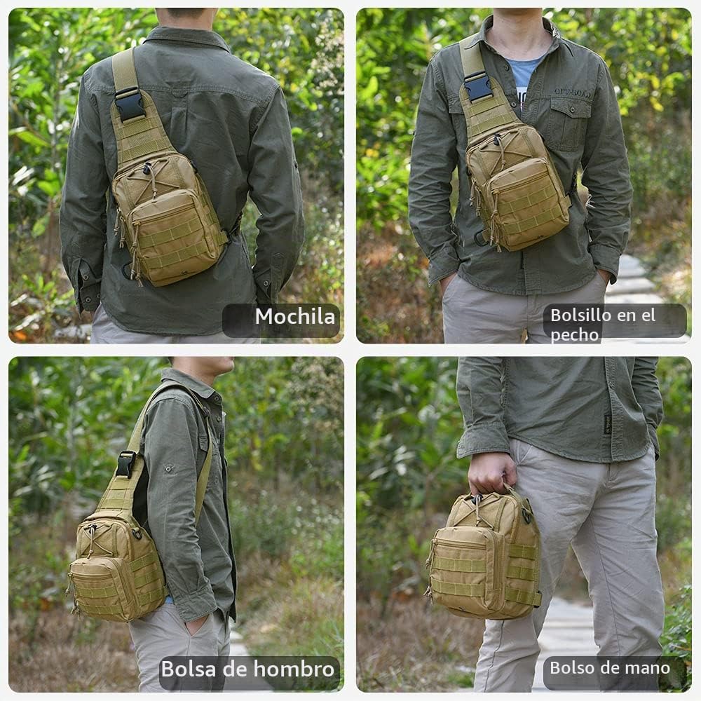 flintronic Sling Bag, Bolsa de Pecho, Puerto Crossbody para Hombres Mujeres Senderismo Ligero Ciclismo Mochila de Viaje para Acampar