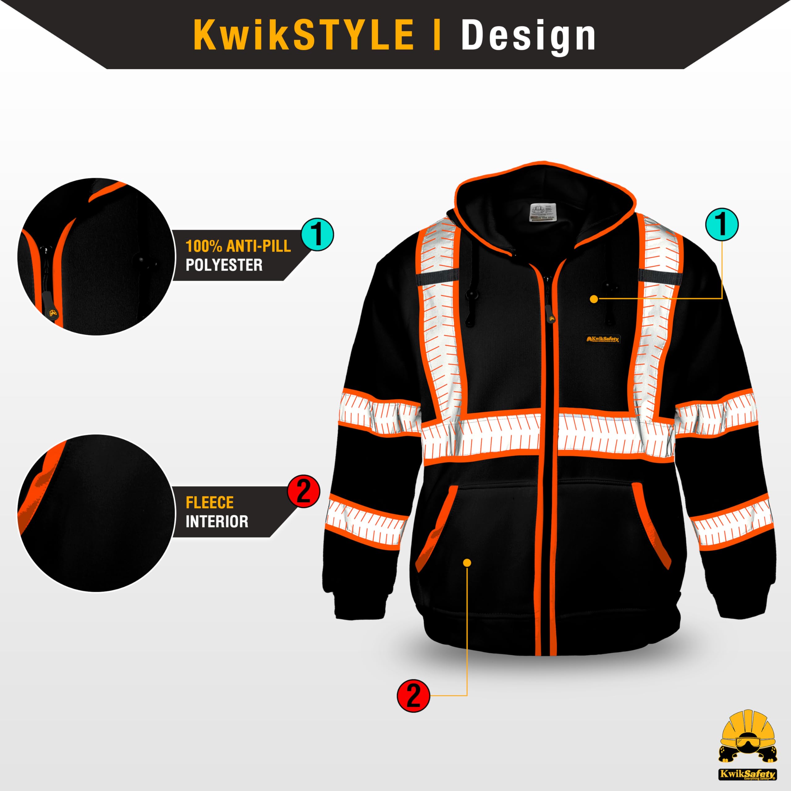 KwikSafety PATROL Safety Jacket | Black, Large